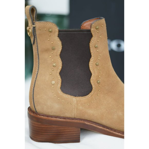 Coach Womens BOWERY Suede Pointed Toe Ankle Fashion Boots - Picture 4 of 8